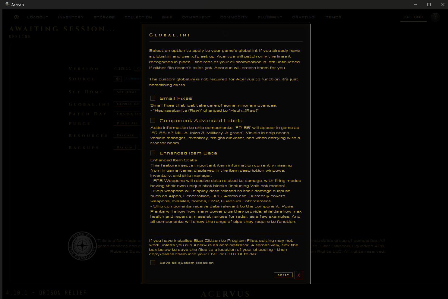 Options - Patch Day